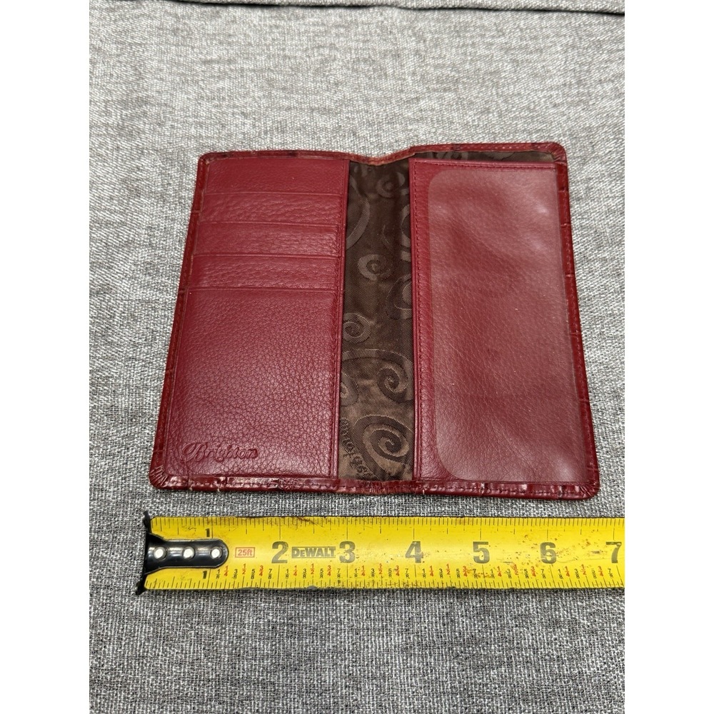 Brighton Red Checkbook Cover Wallet Animal Print - Picture 2 of 4